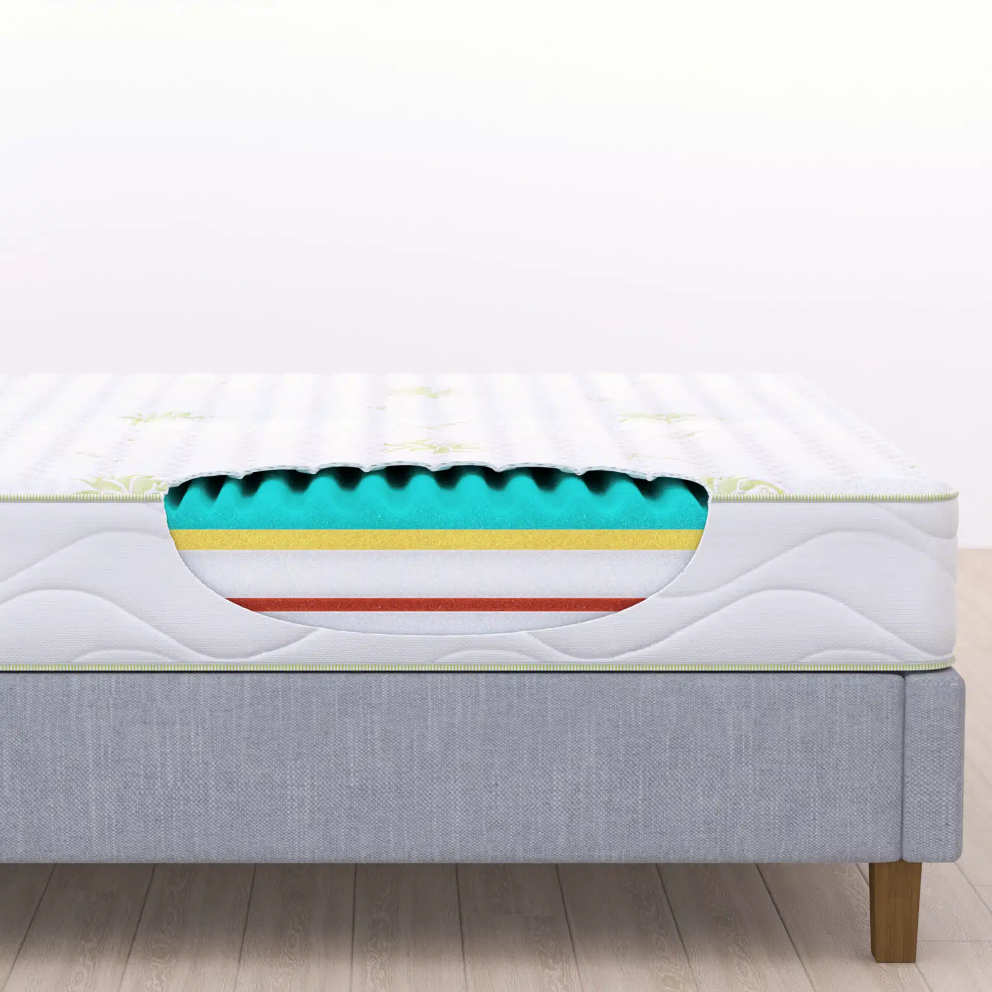 Rete E Materasso Singolo 80x190 In Legno E Memory - Betulla, Aloe Vera Sfoderabile