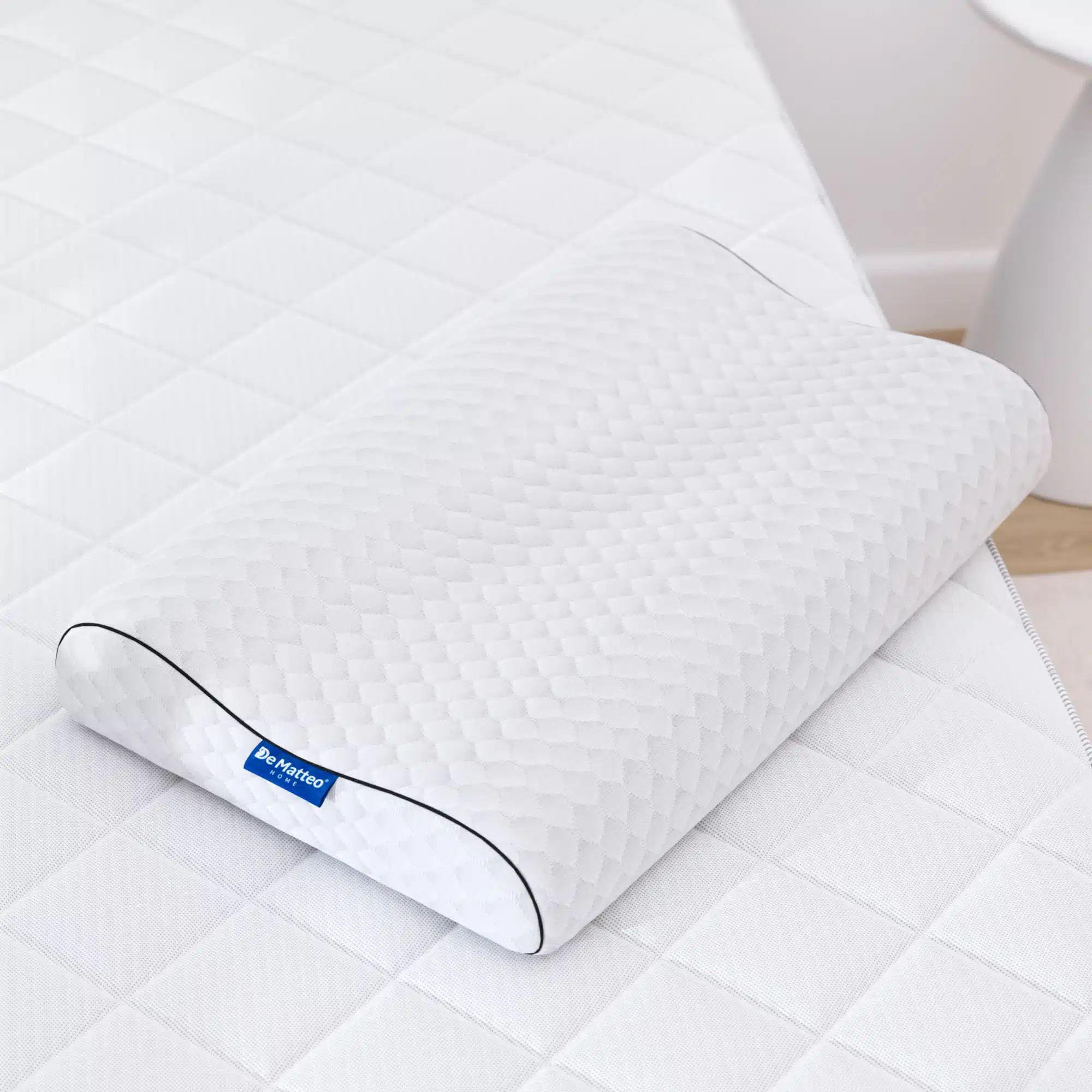 Cuscino cervicale in memory foam - sfoderabile - Dim. 60x30x11/9 cm